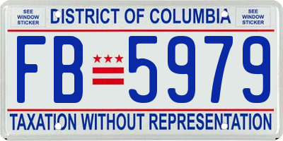 DC license plate FB5979