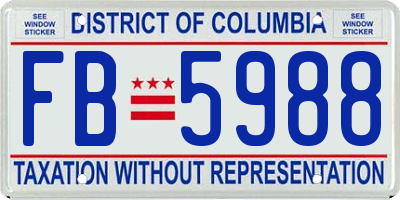 DC license plate FB5988