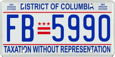 DC license plate FB5990