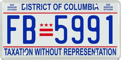 DC license plate FB5991