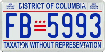 DC license plate FB5993