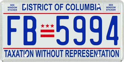 DC license plate FB5994