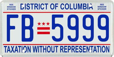 DC license plate FB5999