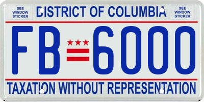 DC license plate FB6000