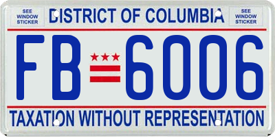 DC license plate FB6006