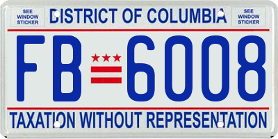 DC license plate FB6008