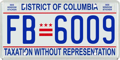 DC license plate FB6009