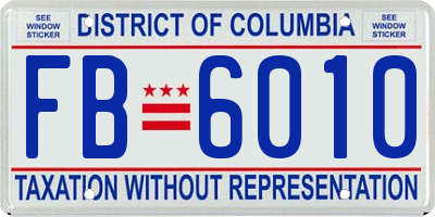 DC license plate FB6010