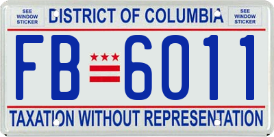 DC license plate FB6011