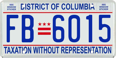 DC license plate FB6015