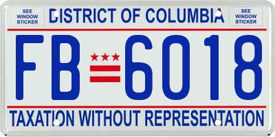 DC license plate FB6018