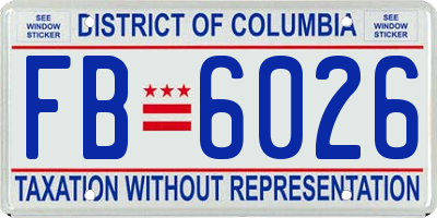 DC license plate FB6026