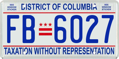 DC license plate FB6027