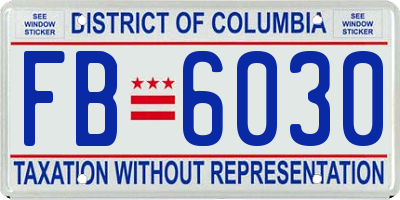 DC license plate FB6030