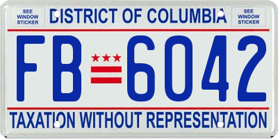 DC license plate FB6042