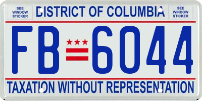 DC license plate FB6044