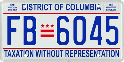 DC license plate FB6045