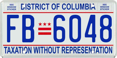 DC license plate FB6048