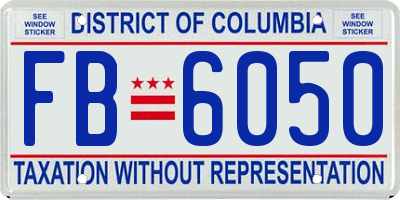 DC license plate FB6050