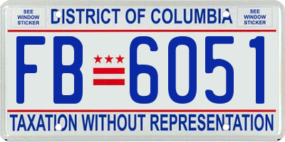 DC license plate FB6051