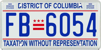 DC license plate FB6054