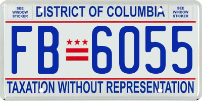 DC license plate FB6055