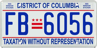 DC license plate FB6056