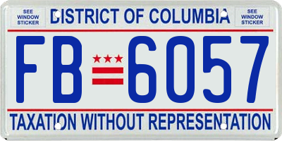 DC license plate FB6057