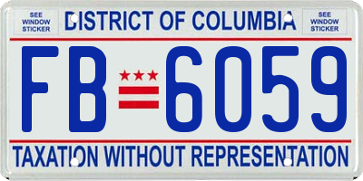 DC license plate FB6059