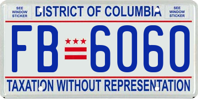 DC license plate FB6060