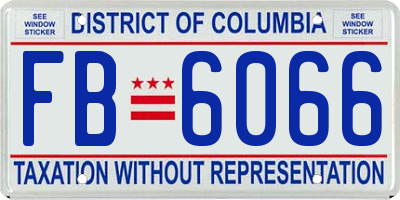 DC license plate FB6066