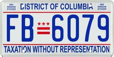 DC license plate FB6079