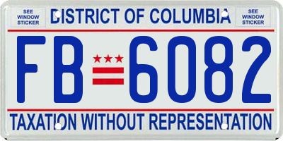 DC license plate FB6082