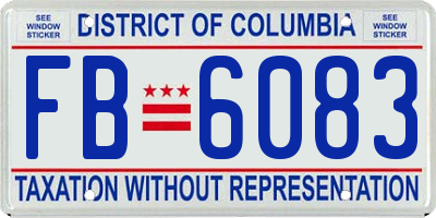 DC license plate FB6083