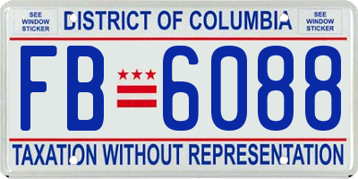 DC license plate FB6088