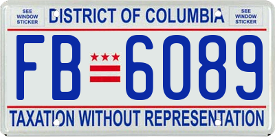 DC license plate FB6089