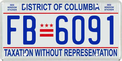 DC license plate FB6091