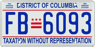 DC license plate FB6093