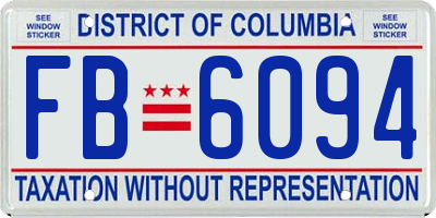 DC license plate FB6094