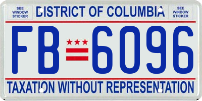 DC license plate FB6096