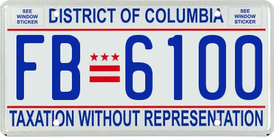 DC license plate FB6100