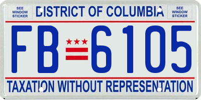 DC license plate FB6105