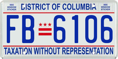 DC license plate FB6106