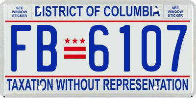 DC license plate FB6107