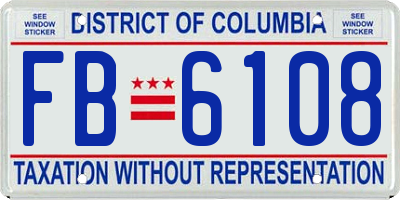 DC license plate FB6108