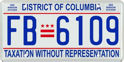 DC license plate FB6109