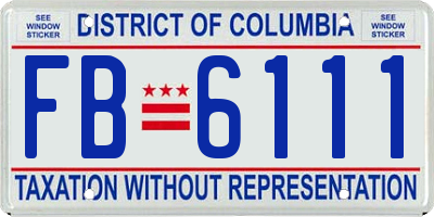 DC license plate FB6111