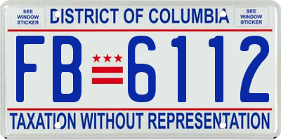 DC license plate FB6112