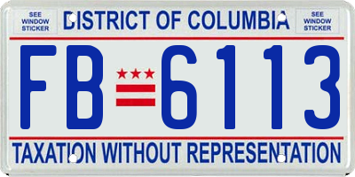 DC license plate FB6113