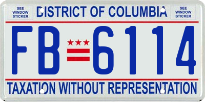 DC license plate FB6114
